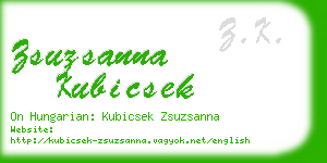 zsuzsanna kubicsek business card